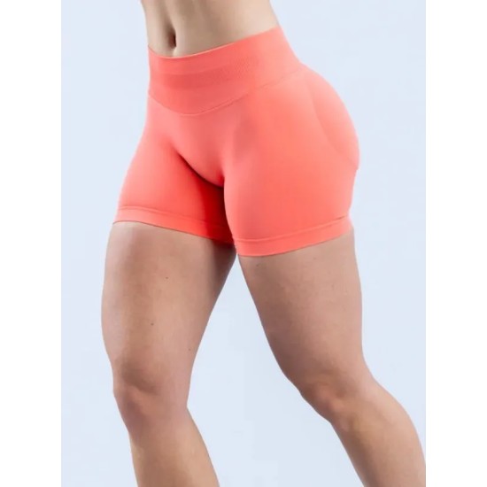 Women Fashion Solid Color High-Elastic Nylon Seamless Low-Waist Yoga Shorts Women Fashion Solid Color High-Elastic Nylon Seamless Low-Waist Yoga Shorts