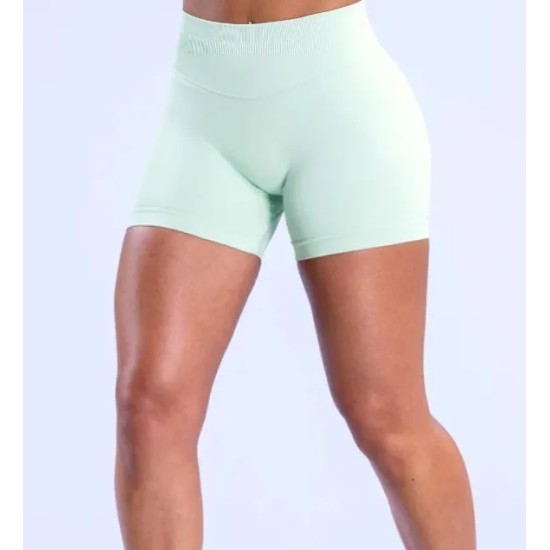 Women Fashion Solid Color High-Elastic Nylon Seamless Low-Waist Yoga Shorts Women Fashion Solid Color High-Elastic Nylon Seamless Low-Waist Yoga Shorts