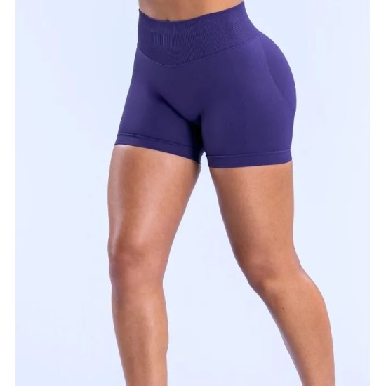Women Fashion Solid Color High-Elastic Nylon Seamless Low-Waist Yoga Shorts Women Fashion Solid Color High-Elastic Nylon Seamless Low-Waist Yoga Shorts