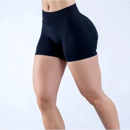 Women Fashion Solid Color High-Elastic Nylon Seamless Low-Waist Yoga Shorts Women Fashion Solid Color High-Elastic Nylon Seamless Low-Waist Yoga Shorts