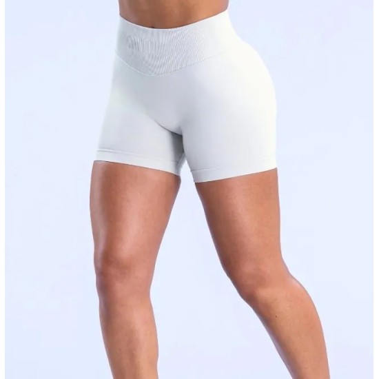 Women Fashion Solid Color High-Elastic Nylon Seamless Low-Waist Yoga Shorts Women Fashion Solid Color High-Elastic Nylon Seamless Low-Waist Yoga Shorts