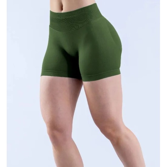 Women Fashion Solid Color High-Elastic Nylon Seamless Low-Waist Yoga Shorts Women Fashion Solid Color High-Elastic Nylon Seamless Low-Waist Yoga Shorts