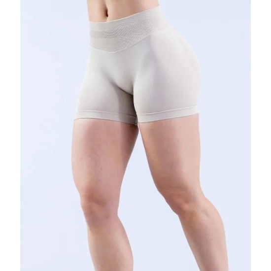 Women Fashion Solid Color High-Elastic Nylon Seamless Low-Waist Yoga Shorts Women Fashion Solid Color High-Elastic Nylon Seamless Low-Waist Yoga Shorts