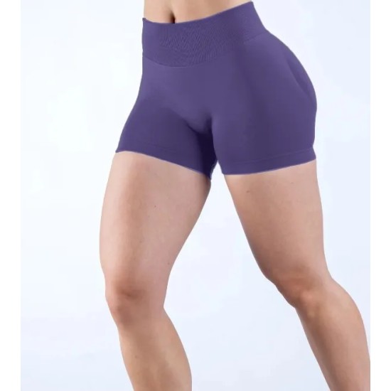Women Fashion Solid Color High-Elastic Nylon Seamless Low-Waist Yoga Shorts Women Fashion Solid Color High-Elastic Nylon Seamless Low-Waist Yoga Shorts