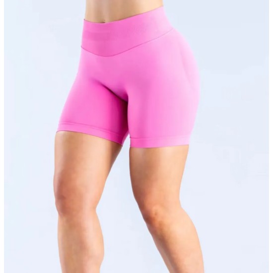 Women Fashion Solid Color High-Elastic Nylon Seamless Low-Waist Yoga Shorts Women Fashion Solid Color High-Elastic Nylon Seamless Low-Waist Yoga Shorts