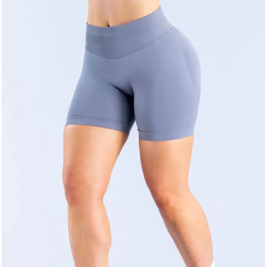Women Fashion Solid Color High-Elastic Nylon Seamless Low-Waist Yoga Shorts Women Fashion Solid Color High-Elastic Nylon Seamless Low-Waist Yoga Shorts
