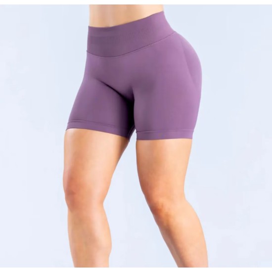 Women Fashion Solid Color High-Elastic Nylon Seamless Low-Waist Yoga Shorts Women Fashion Solid Color High-Elastic Nylon Seamless Low-Waist Yoga Shorts