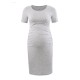 Pregnant Woman Casual Simple Solid Color Round Neck Short Sleeve Dress Pregnant Woman Casual Simple Solid Color Round Neck Short Sleeve Dress