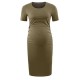 Pregnant Woman Casual Simple Solid Color Round Neck Short Sleeve Dress Pregnant Woman Casual Simple Solid Color Round Neck Short Sleeve Dress