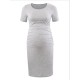 Pregnant Woman Casual Simple Solid Color Round Neck Short Sleeve Dress Pregnant Woman Casual Simple Solid Color Round Neck Short Sleeve Dress
