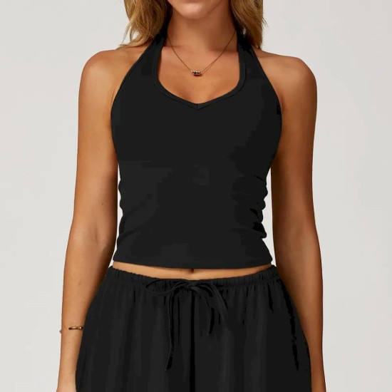 Women Fashion Casual Solid Color Backless Yoga Sports Tank Top Women Fashion Casual Solid Color Backless Yoga Sports Tank Top