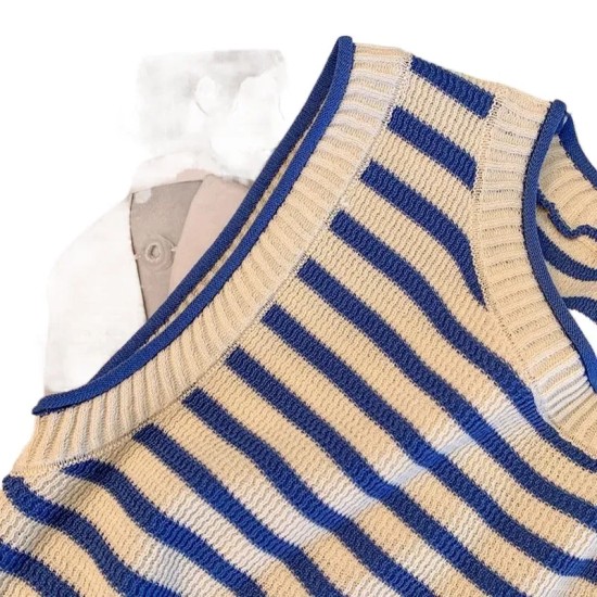 Ice Silk Stripe Knitted Women Summer Tank Top Ice Silk Stripe Knitted Women Summer Tank Top