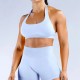 Women Fashion Sexy Solid Color Halter-Neck Seamless Sports Bra Women Fashion Sexy Solid Color Halter-Neck Seamless Sports Bra