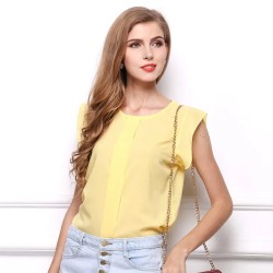 Women Plus Size Solid Chiffon Shirt