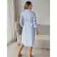 Pregnant Woman Fashion Casual Stripe Lapel Long-Sleeve Single Breasted Dress Pregnant Woman Fashion Casual Stripe Lapel Long-Sleeve Single Breasted Dress