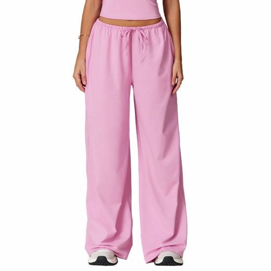 Women Casual Solid Color Wide-Leg Loose Drawstring Sports Pants Women Casual Solid Color Wide-Leg Loose Drawstring Sports Pants