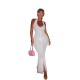 Women Fashion Sexy Solid Color Halter-Neck Backless Knitted Tassel Tight Dress Women Fashion Sexy Solid Color Halter-Neck Backless Knitted Tassel Tight Dress