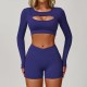 Women Fashion Casual Solid Color Long Sleeve Hollow-Out Yoga Sports T-Shirt Women Fashion Casual Solid Color Long Sleeve Hollow-Out Yoga Sports T-Shirt