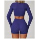 Women Fashion Casual Solid Color Long Sleeve Hollow-Out Yoga Sports T-Shirt Women Fashion Casual Solid Color Long Sleeve Hollow-Out Yoga Sports T-Shirt