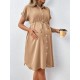 Pregnant Women Casual Solid Color Lapel Short-Sleeve Single Breasted Dress Pregnant Women Casual Solid Color Lapel Short-Sleeve Single Breasted Dress