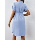 Pregnant Women Casual Solid Color Lapel Short-Sleeve Single Breasted Dress Pregnant Women Casual Solid Color Lapel Short-Sleeve Single Breasted Dress