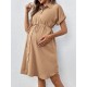 Pregnant Women Casual Solid Color Lapel Short-Sleeve Single Breasted Dress Pregnant Women Casual Solid Color Lapel Short-Sleeve Single Breasted Dress