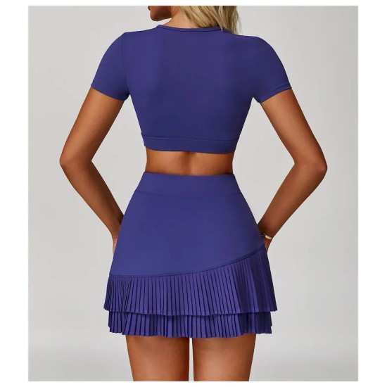 Women Fashion Casual Solid Color Short-Sleeve Hollow-Out Yoga Sports T-Shirt Women Fashion Casual Solid Color Short-Sleeve Hollow-Out Yoga Sports T-Shirt