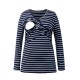 Pregnant Woman Casual Stripe V-Neck Long-Sleeve Breastfeeding T-Shirt Pregnant Woman Casual Stripe V-Neck Long-Sleeve Breastfeeding T-Shirt