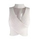 Women Sexy Solid Color Neck Cropped Top Women Sexy Solid Color Neck Cropped Top