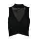 Women Sexy Solid Color Neck Cropped Top Women Sexy Solid Color Neck Cropped Top