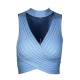 Women Sexy Solid Color Neck Cropped Top Women Sexy Solid Color Neck Cropped Top