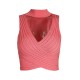 Women Sexy Solid Color Neck Cropped Top Women Sexy Solid Color Neck Cropped Top