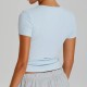 Women Fashion Casual Solid Colorthread Short-Sleeve Quick-Drying Yoga T-Shirt Women Fashion Casual Solid Colorthread Short-Sleeve Quick-Drying Yoga T-Shirt