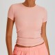 Women Fashion Casual Solid Colorthread Short-Sleeve Quick-Drying Yoga T-Shirt Women Fashion Casual Solid Colorthread Short-Sleeve Quick-Drying Yoga T-Shirt