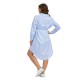 Pregnant Women Fashion Casual Stripe Lapel Long Sleeve Single Breasted Dress Pregnant Women Fashion Casual Stripe Lapel Long Sleeve Single Breasted Dress
