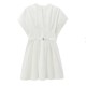 Office Chic Women Summer V-Neck Pleated Solid Color V Neck Dress Office Chic Women Summer V-Neck Pleated Solid Color V Neck Dress