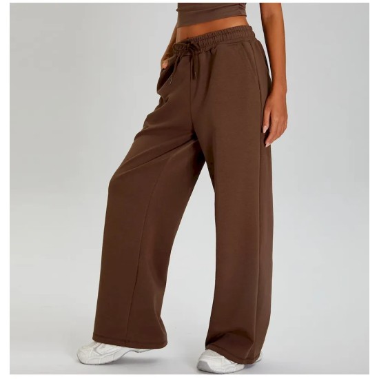 Women Fashion Casual Solid Color Loose Drawstring Wide-Leg Sports Pants Women Fashion Casual Solid Color Loose Drawstring Wide-Leg Sports Pants