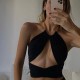 Women Sexy Neck Strap Cropped Top Women Sexy Neck Strap Cropped Top